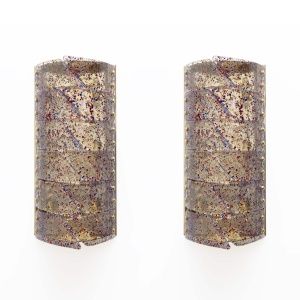Pair of Mid-century Modern Style Italian Murano Glass and Brass Sconces