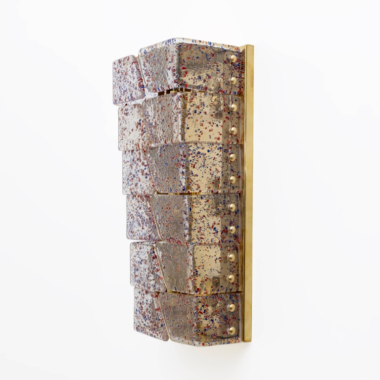 Pair of Mid-century Modern Style Italian Murano Glass and Brass Sconces - Image 3