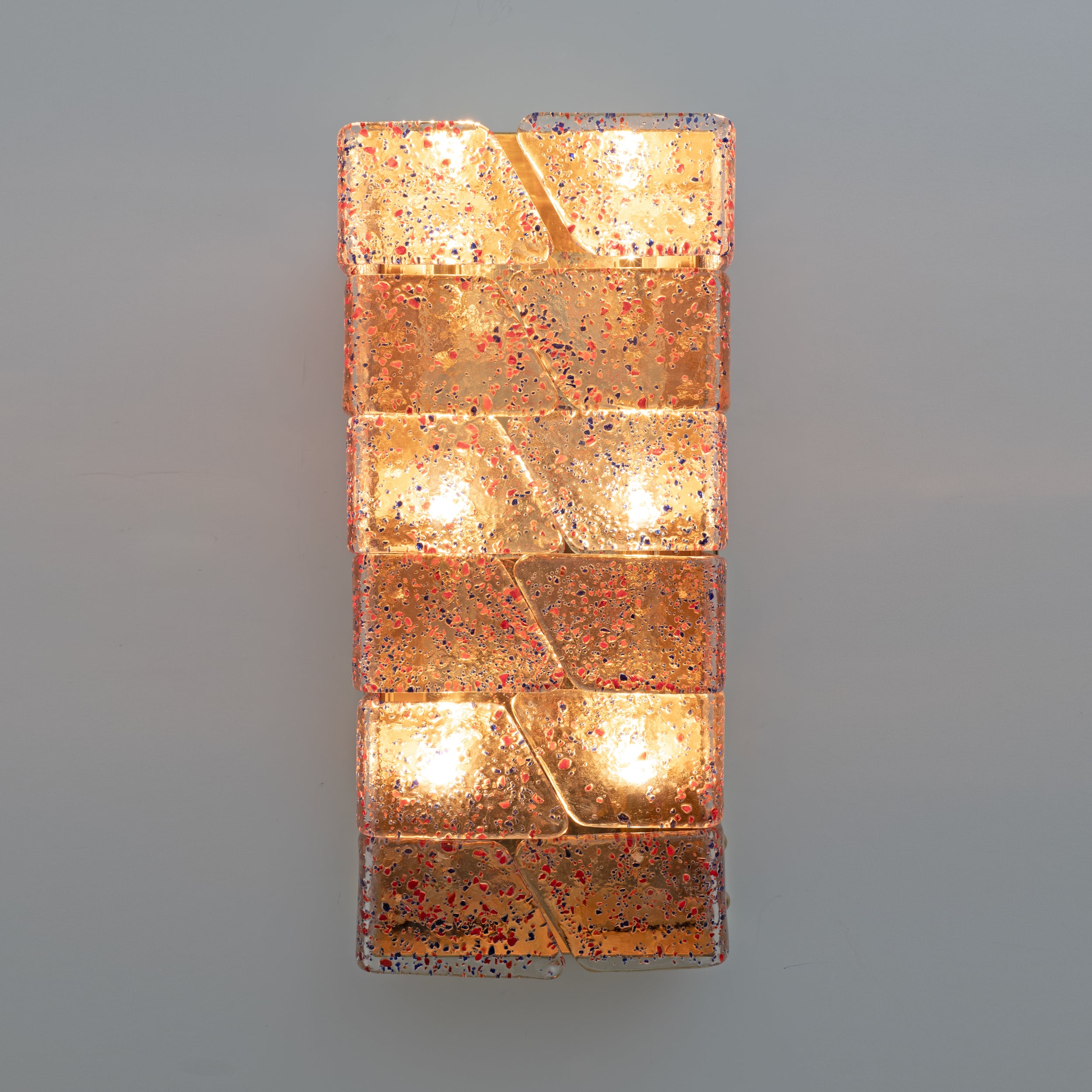 Pair of Mid-century Modern Style Italian Murano Glass and Brass Sconces