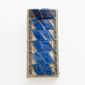 Pair of Mid-century Modern Style Italian Murano Glass and Brass Sconces