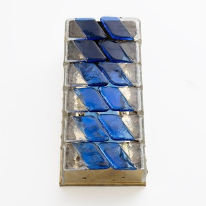 Pair of Mid-century Modern Style Italian Murano Glass and Brass Sconces
