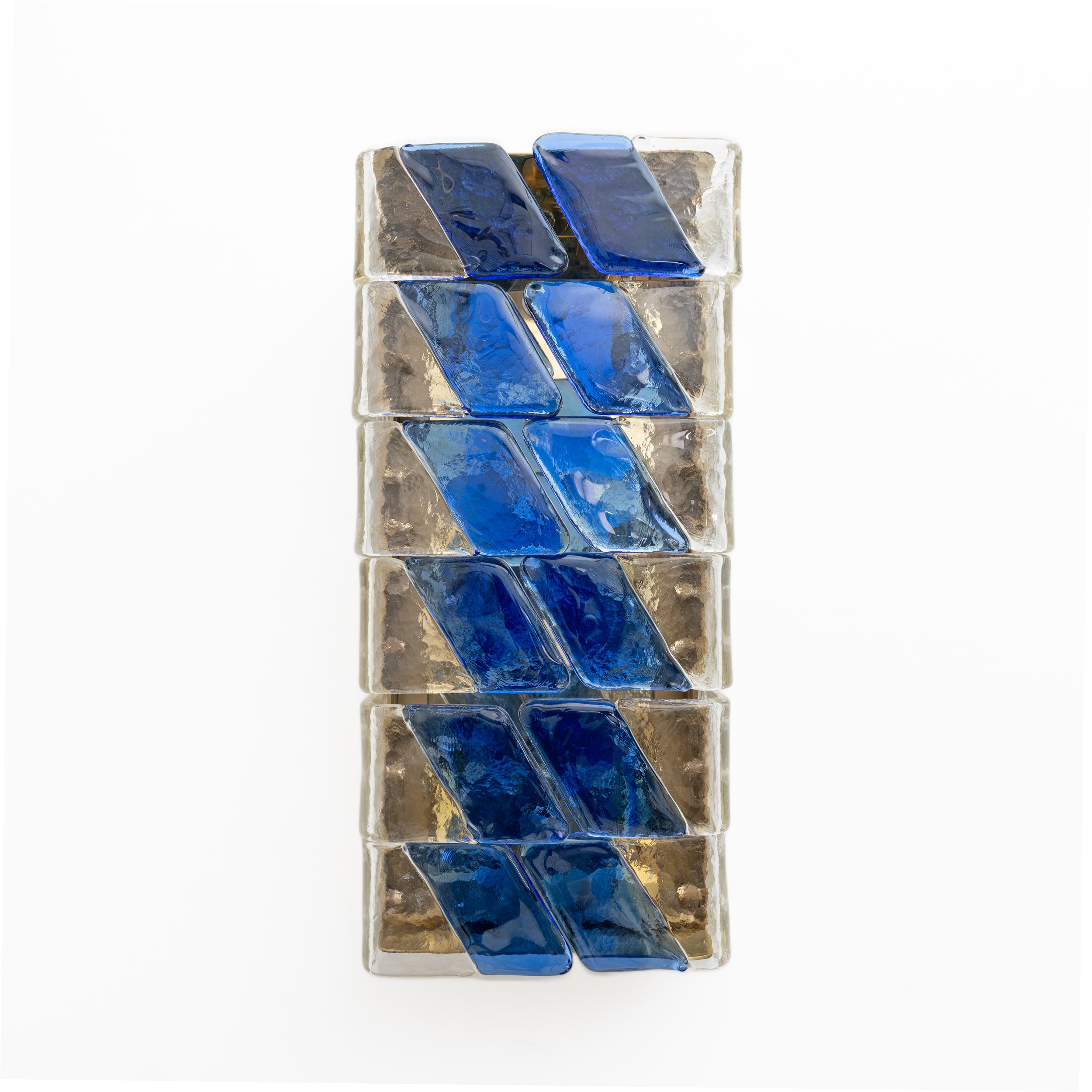 Pair of Mid-century Modern Style Italian Murano Glass and Brass Sconces