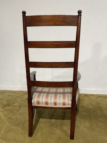 Arts & Crafts Beech Ladder Back Nursing Chair - Image 4