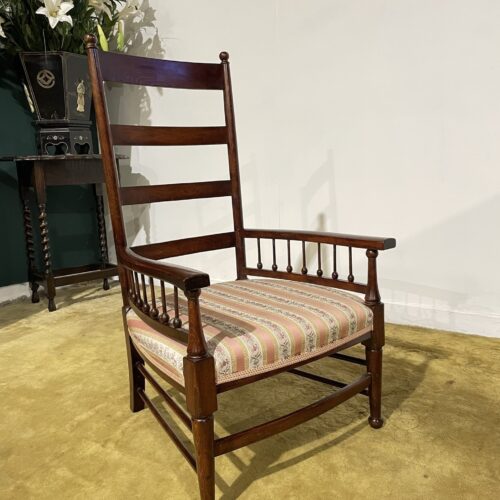 Arts & Crafts Beech Ladder Back Nursing Chair