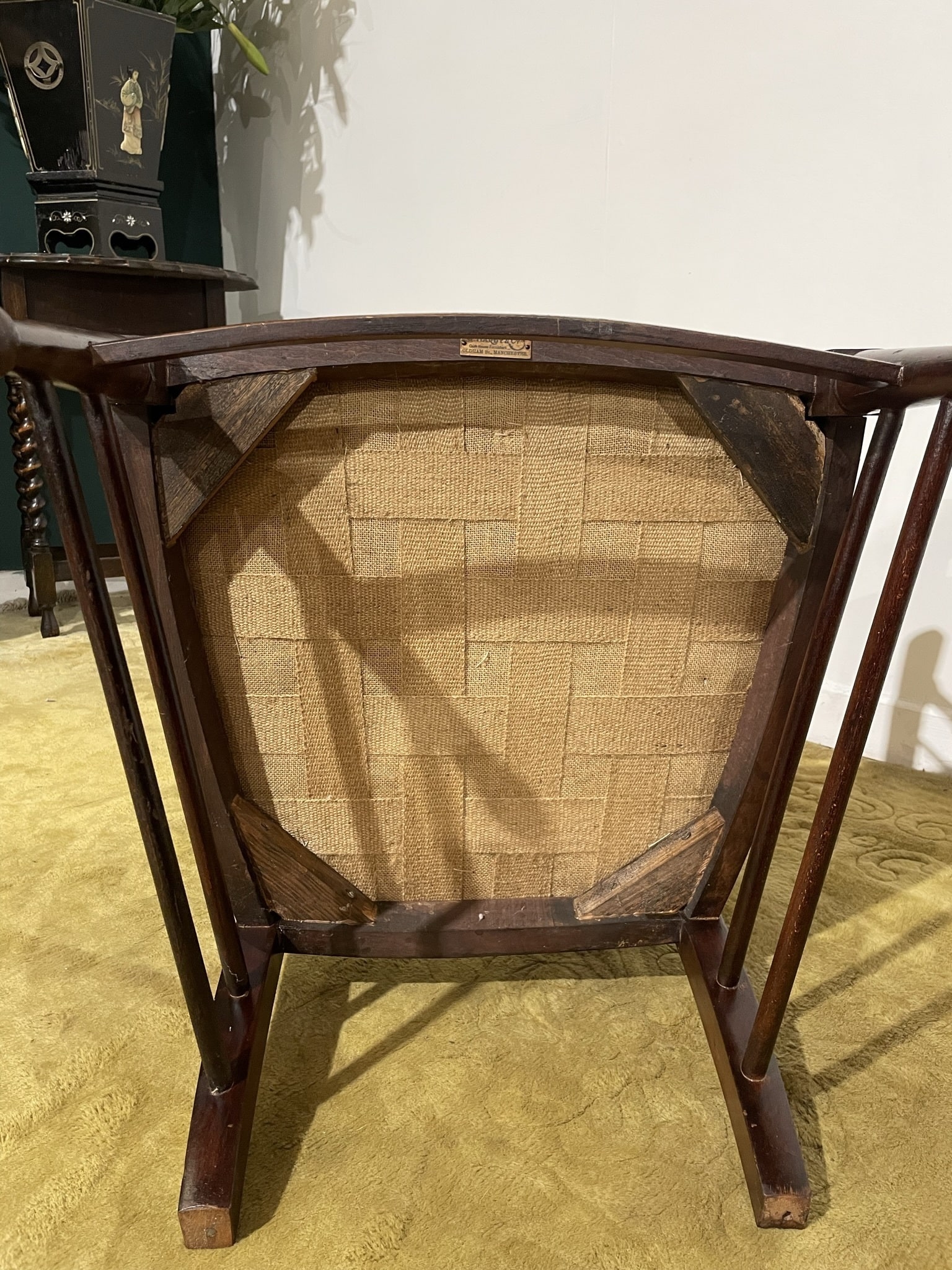 Arts & Crafts Beech Ladder Back Nursing Chair