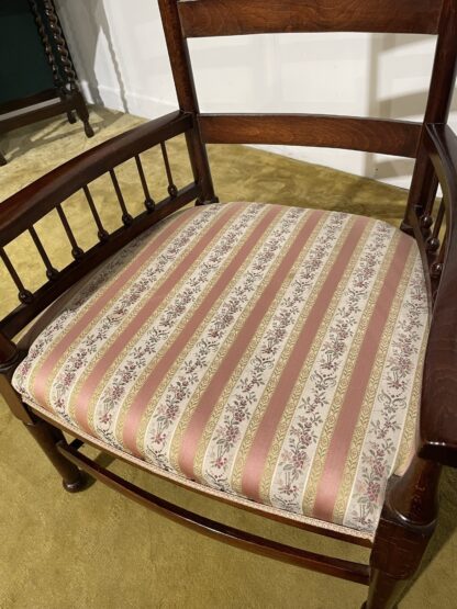 Arts & Crafts Beech Ladder Back Nursing Chair - Image 6