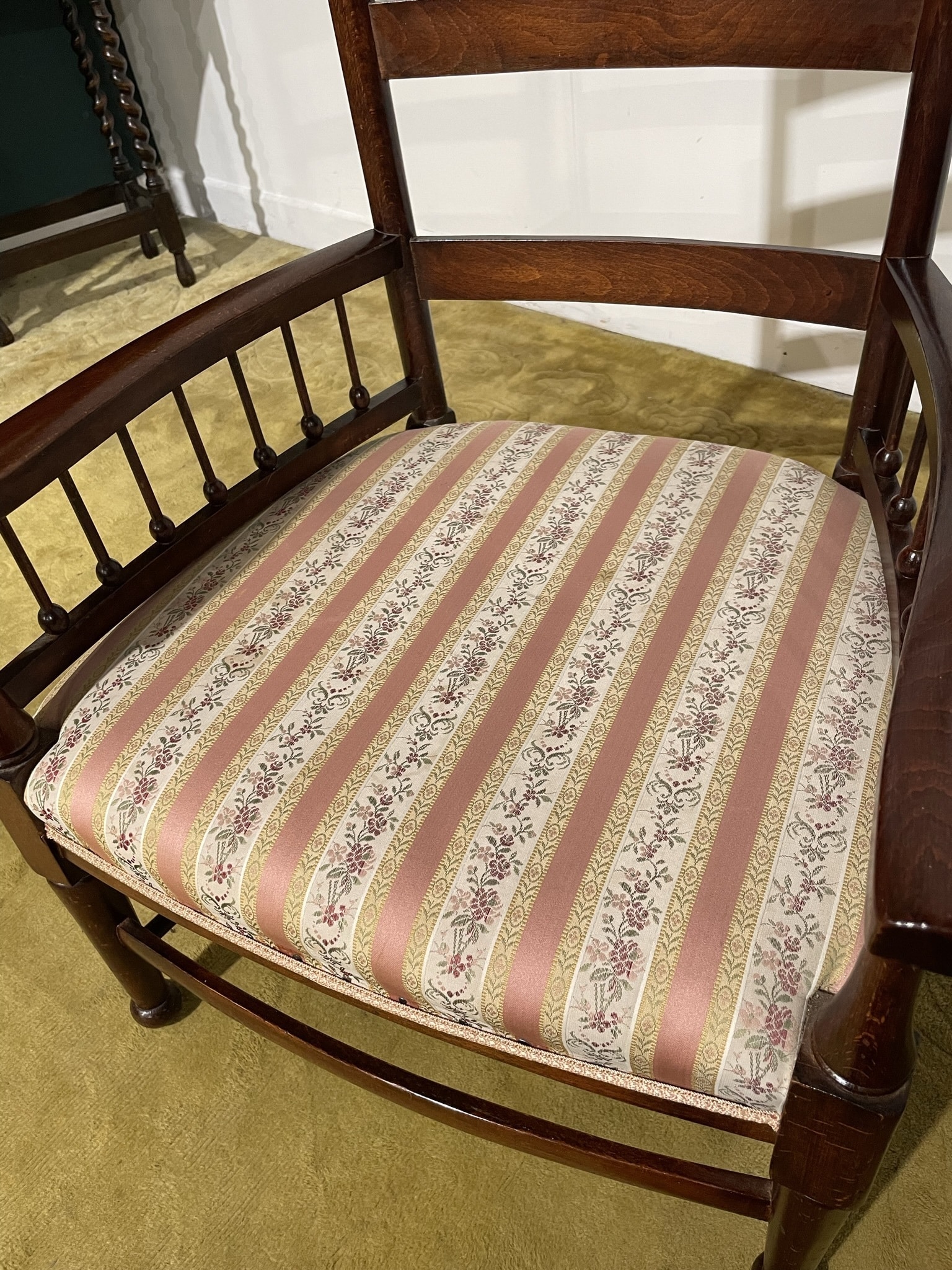 Arts & Crafts Beech Ladder Back Nursing Chair
