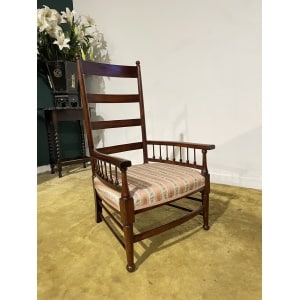 Arts & Crafts Beech Ladder Back Nursing Chair