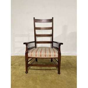 Arts & Crafts Beech Ladder Back Nursing Chair