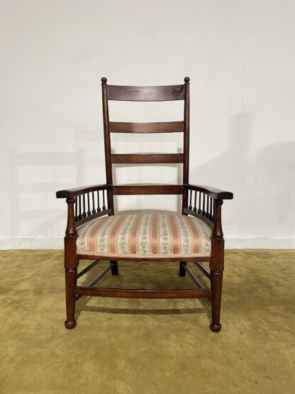 Arts & Crafts Beech Ladder Back Nursing Chair - Image 7
