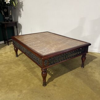 Cast Iron Spanish Occasional Table With Slate Marble Top