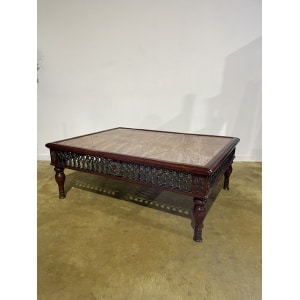 Cast Iron Spanish Occasional Table With Slate Marble Top