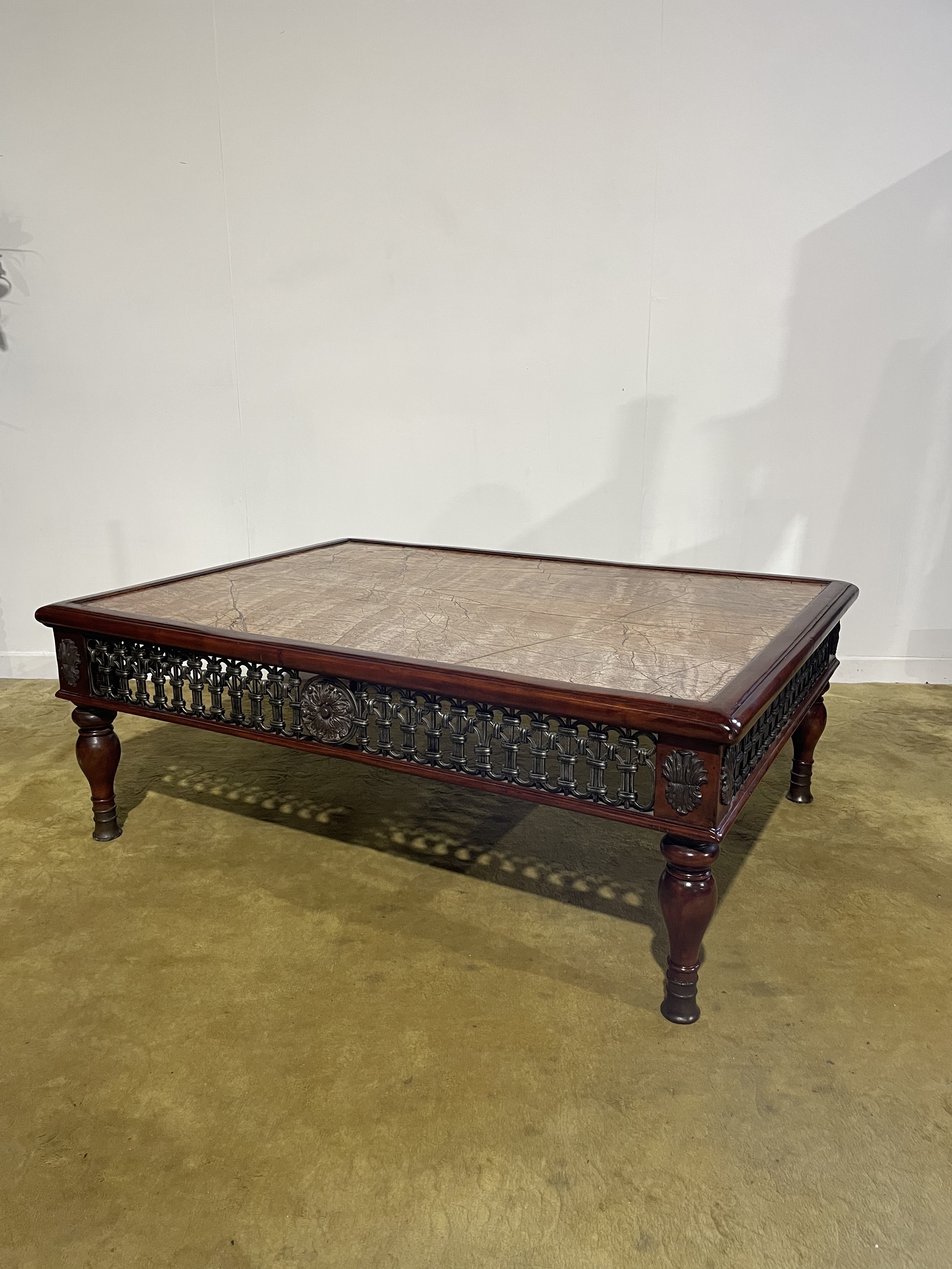 Cast Iron Spanish Occasional Table With Slate Marble Top
