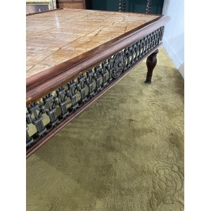 Cast Iron Spanish Occasional Table With Slate Marble Top