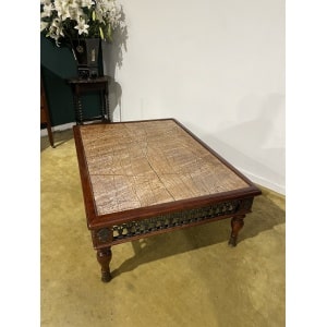 Cast Iron Spanish Occasional Table With Slate Marble Top