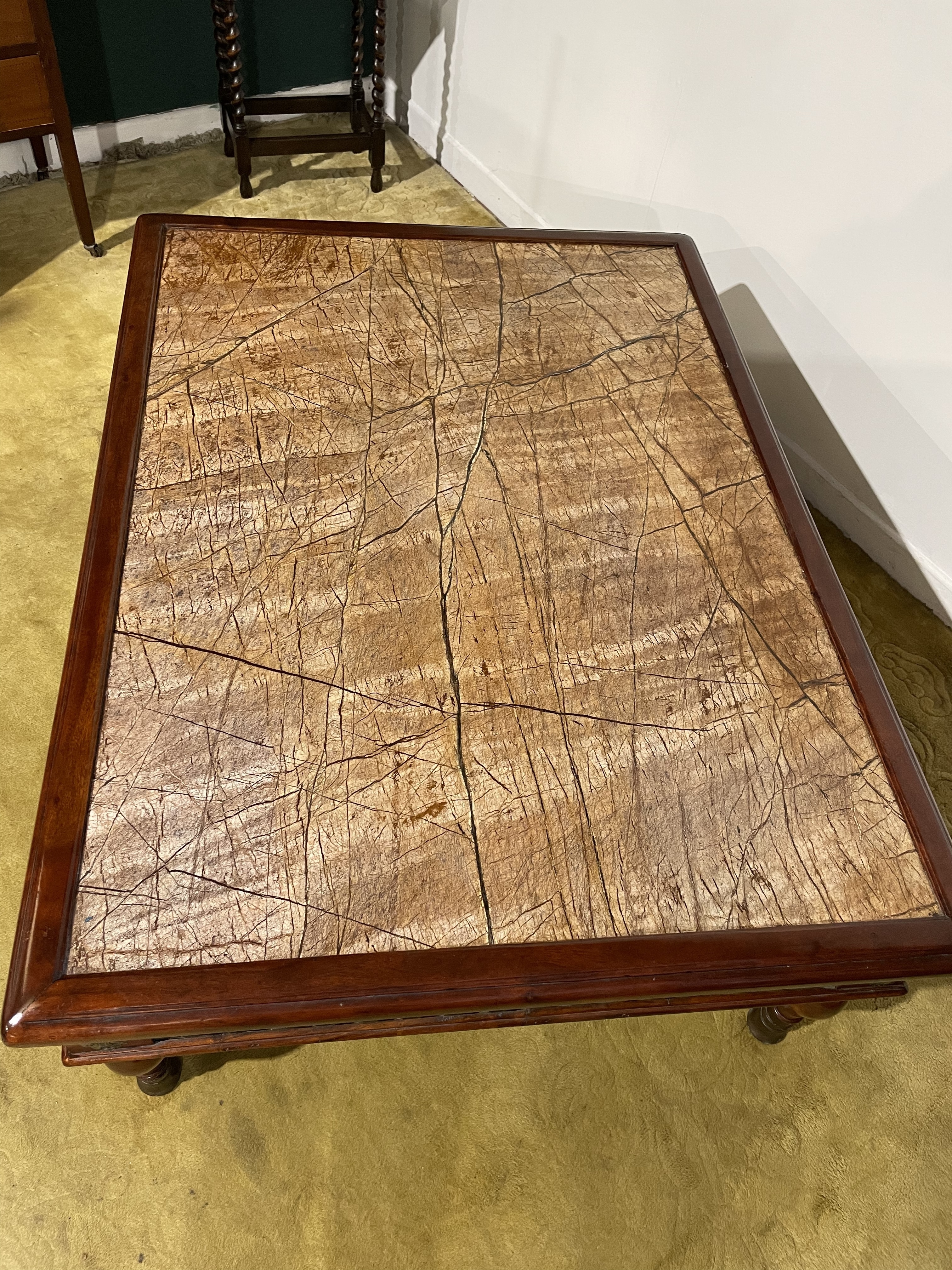 Cast Iron Spanish Occasional Table With Slate Marble Top