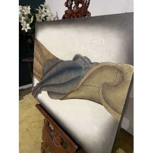 Contemporary piece of artwork on board depicting a female