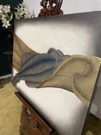Contemporary piece of artwork on board depicting a female - Image 2