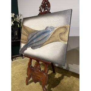 Contemporary piece of artwork on board depicting a female
