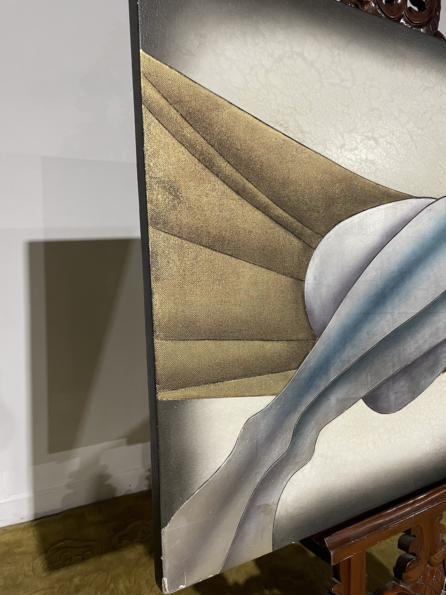 Contemporary piece of artwork on board depicting a female