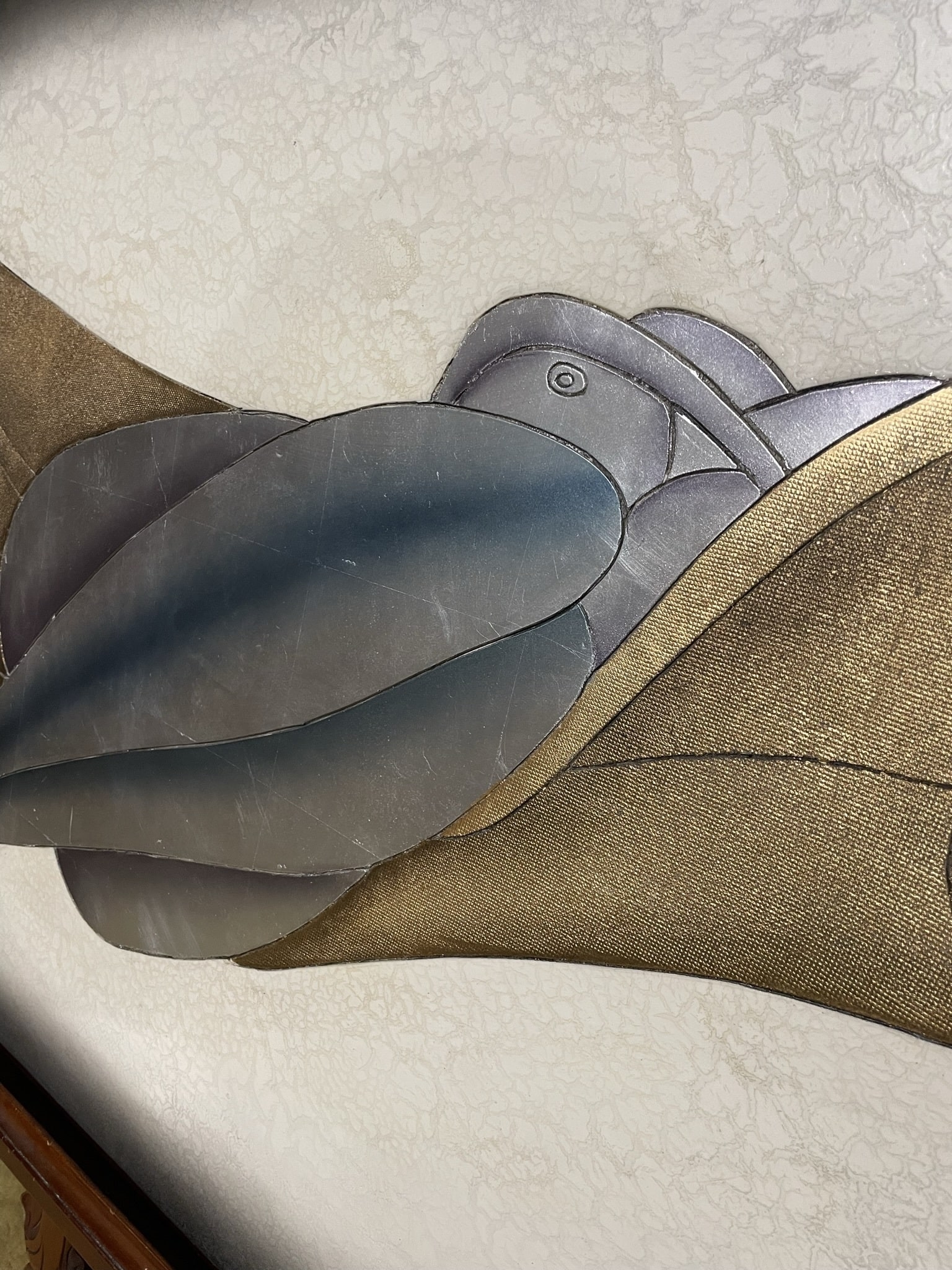Contemporary piece of artwork on board depicting a female