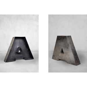 Vintage Large Industrial Polish Metal Letter A, 1950s