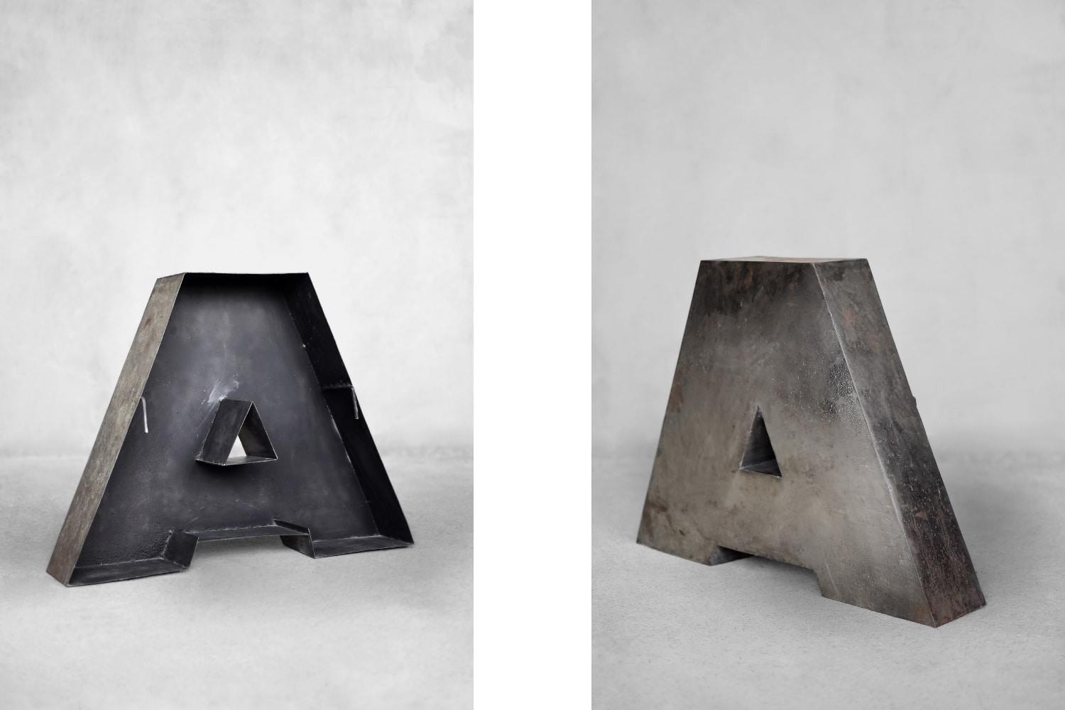 Vintage Large Industrial Polish Metal Letter A, 1950s