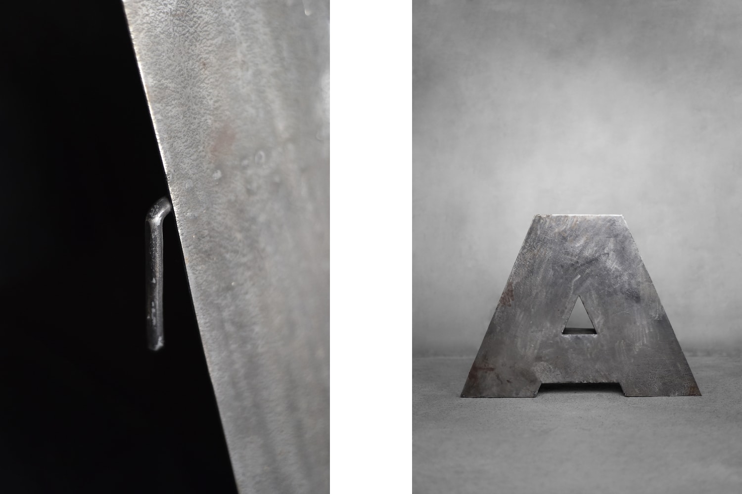 Vintage Large Industrial Polish Metal Letter A, 1950s