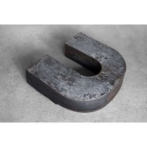 Vintage Large Industrial Polish Metal Letter U, 1950s