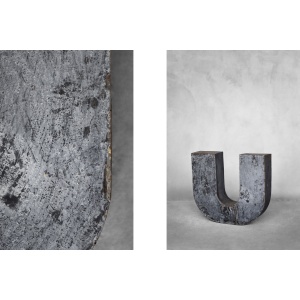Vintage Large Industrial Polish Metal Letter U, 1950s