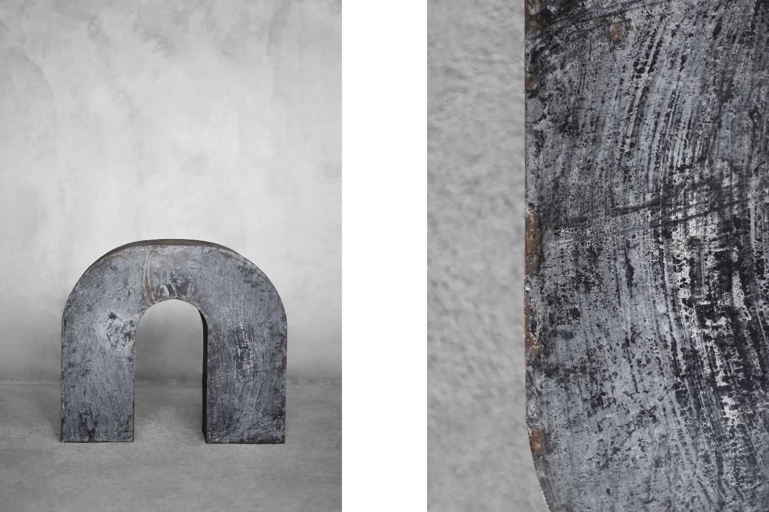 Vintage Large Industrial Polish Metal Letter U, 1950s