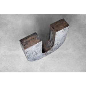 Vintage Large Industrial Polish Metal Letter U, 1950s