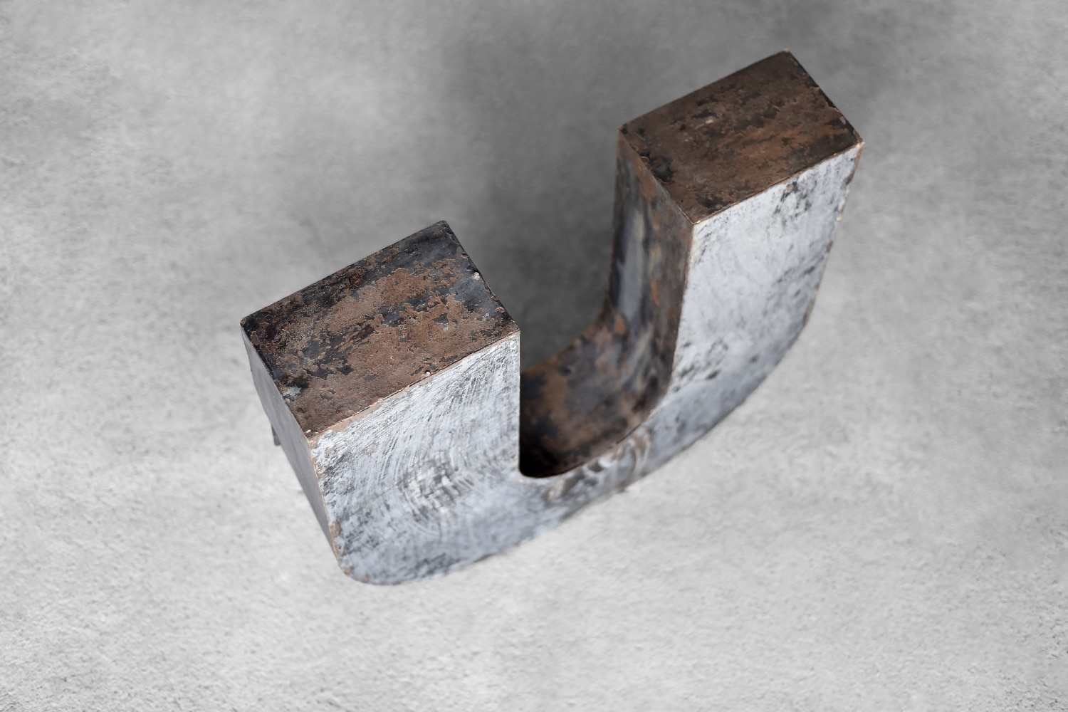 Vintage Large Industrial Polish Metal Letter U, 1950s
