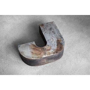 Vintage Large Industrial Polish Metal Letter J, 1950s