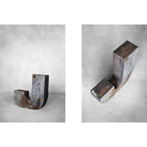 Vintage Large Industrial Polish Metal Letter J, 1950s