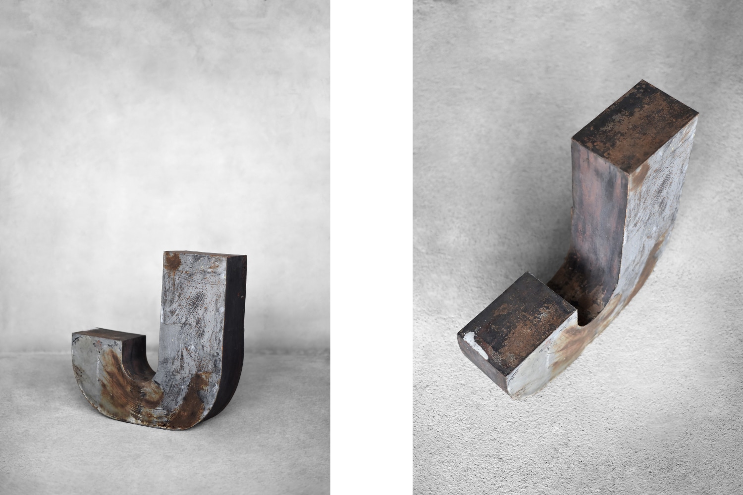 Vintage Large Industrial Polish Metal Letter J, 1950s
