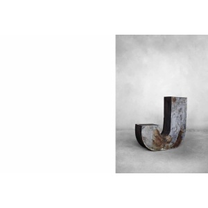 Vintage Large Industrial Polish Metal Letter J, 1950s