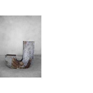 Vintage Large Industrial Polish Metal Letter J, 1950s