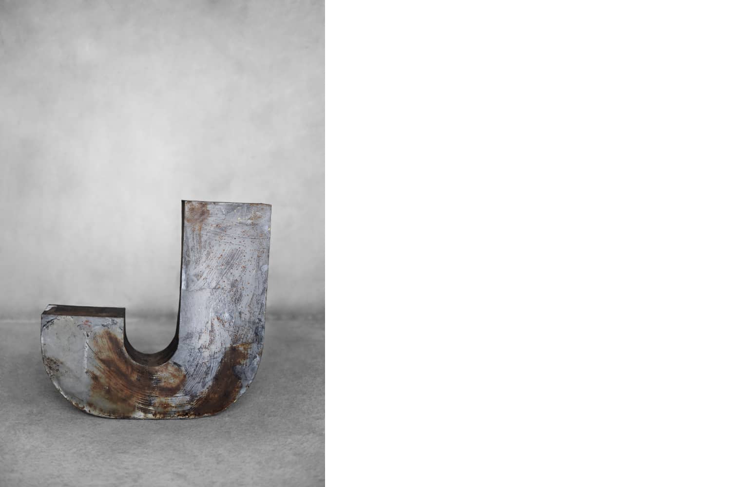 Vintage Large Industrial Polish Metal Letter J, 1950s