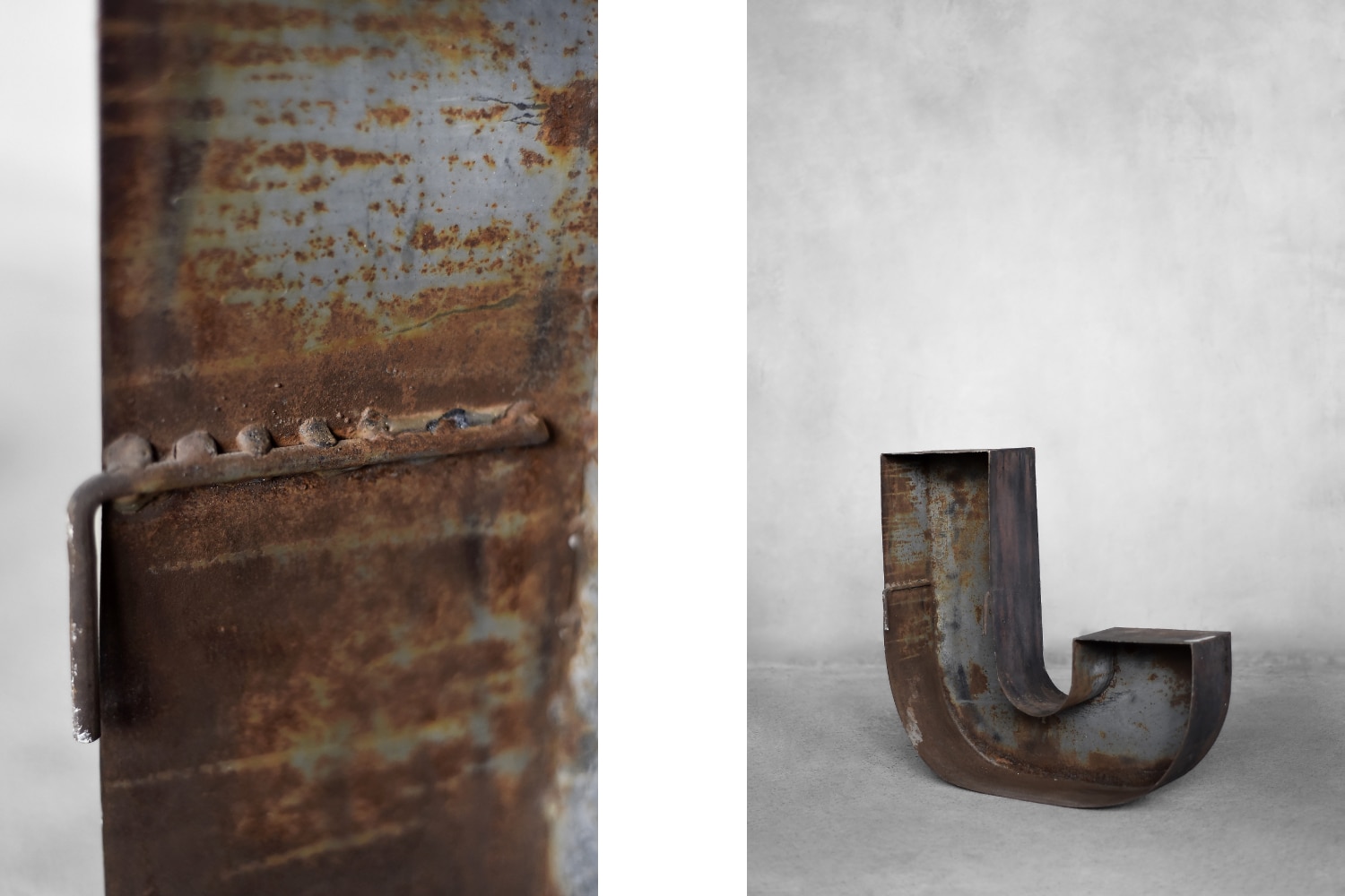 Vintage Large Industrial Polish Metal Letter J, 1950s