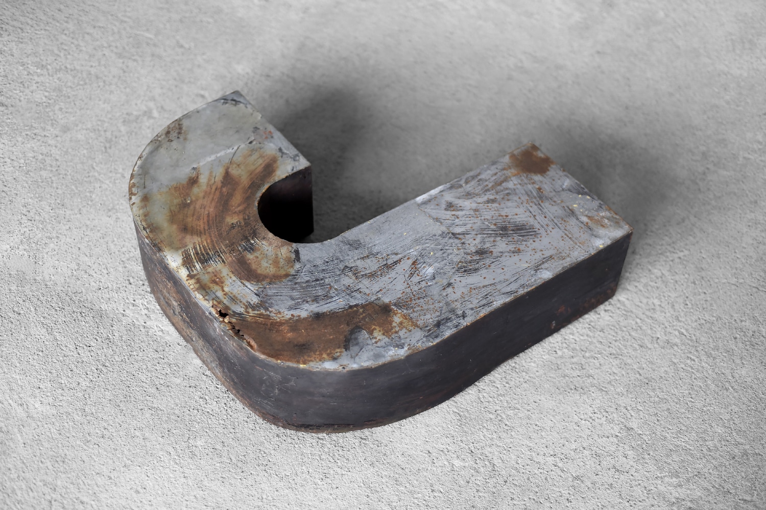 Vintage Large Industrial Polish Metal Letter J, 1950s