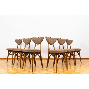 Set Of 6 Dining Chairs Model No. 124 By Helena, Jerzy Kurmanowicz, Poland, 1950s