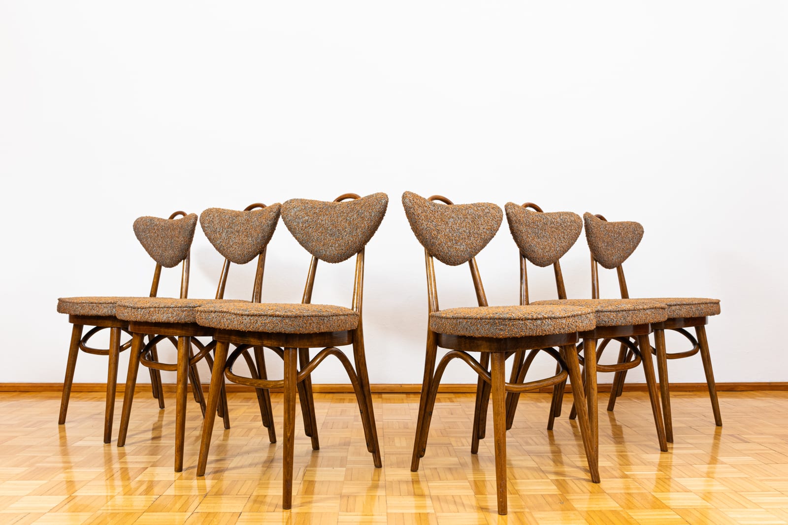 Set Of 6 Dining Chairs Model No. 124 By Helena, Jerzy Kurmanowicz, Poland, 1950s