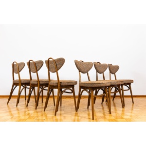 Set Of 6 Dining Chairs Model No. 124 By Helena, Jerzy Kurmanowicz, Poland, 1950s