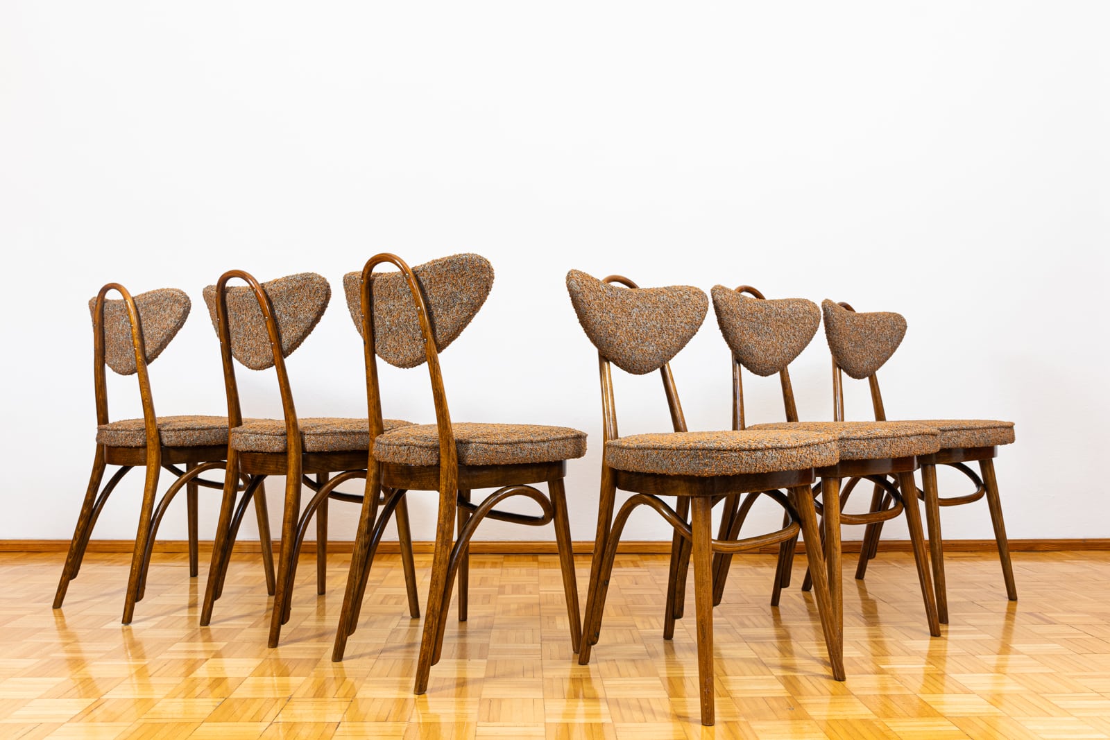 Set Of 6 Dining Chairs Model No. 124 By Helena, Jerzy Kurmanowicz, Poland, 1950s