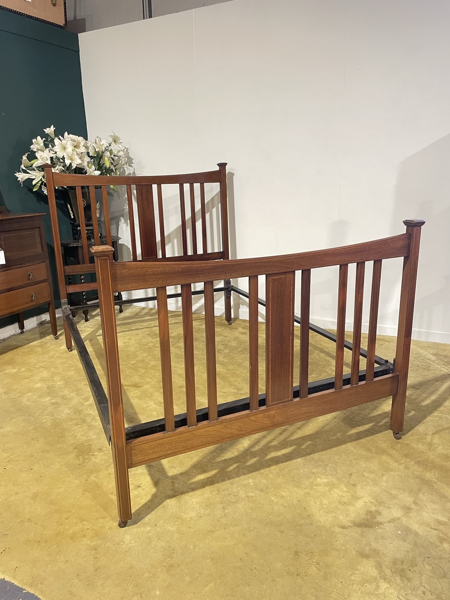 Edwardian Inlaid Bed Stead