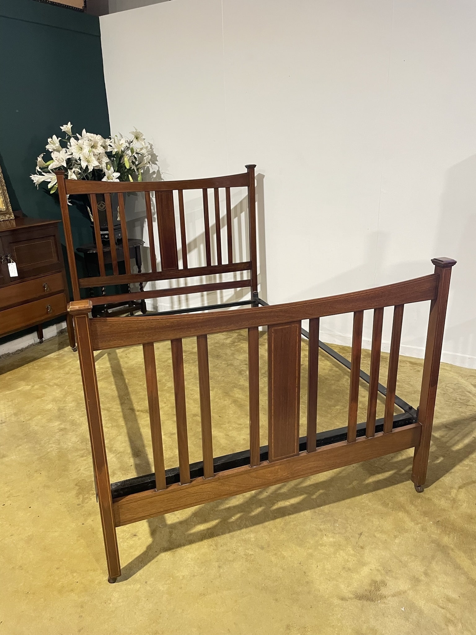 Edwardian Inlaid Bed Stead