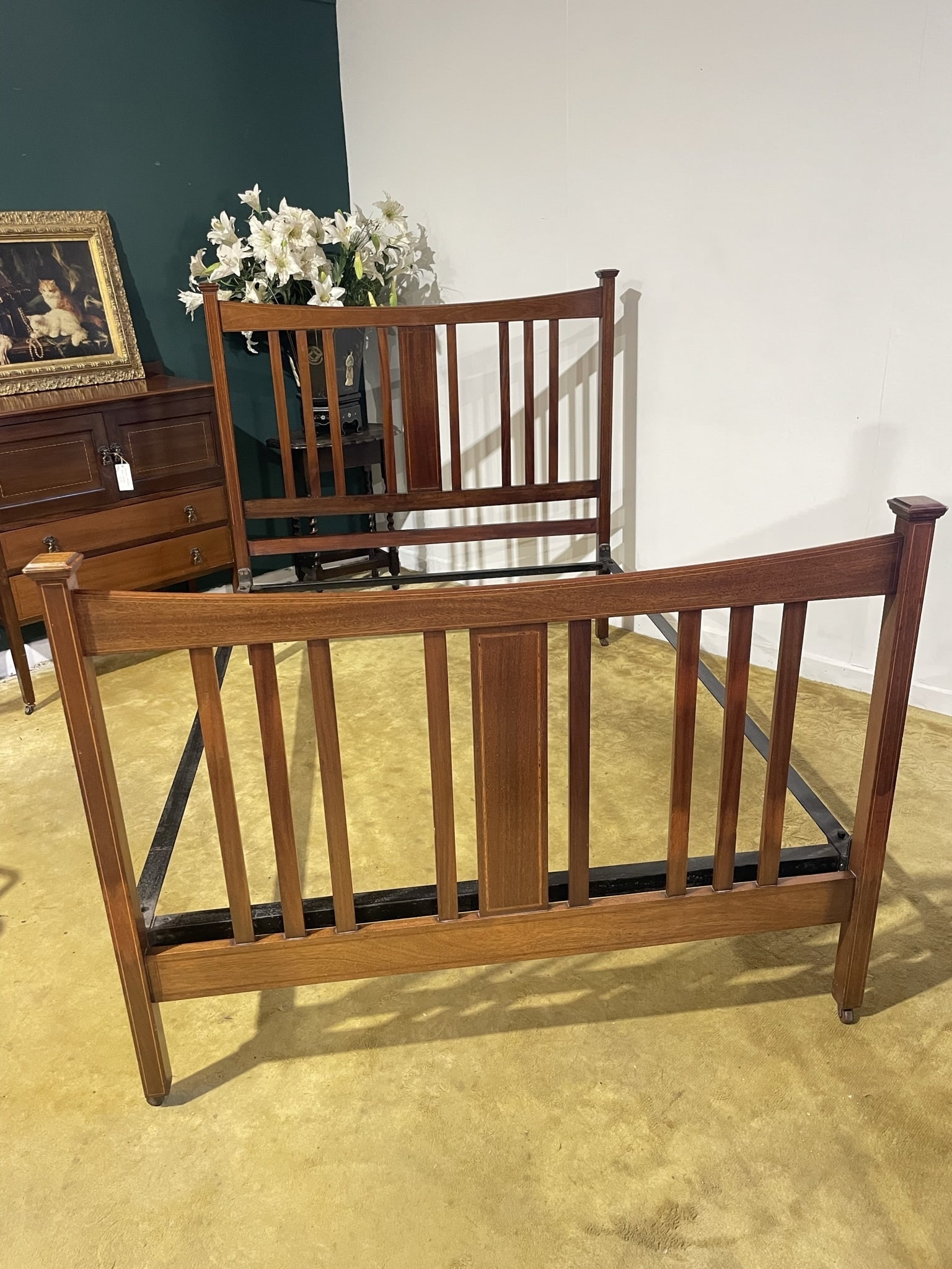 Edwardian Inlaid Bed Stead