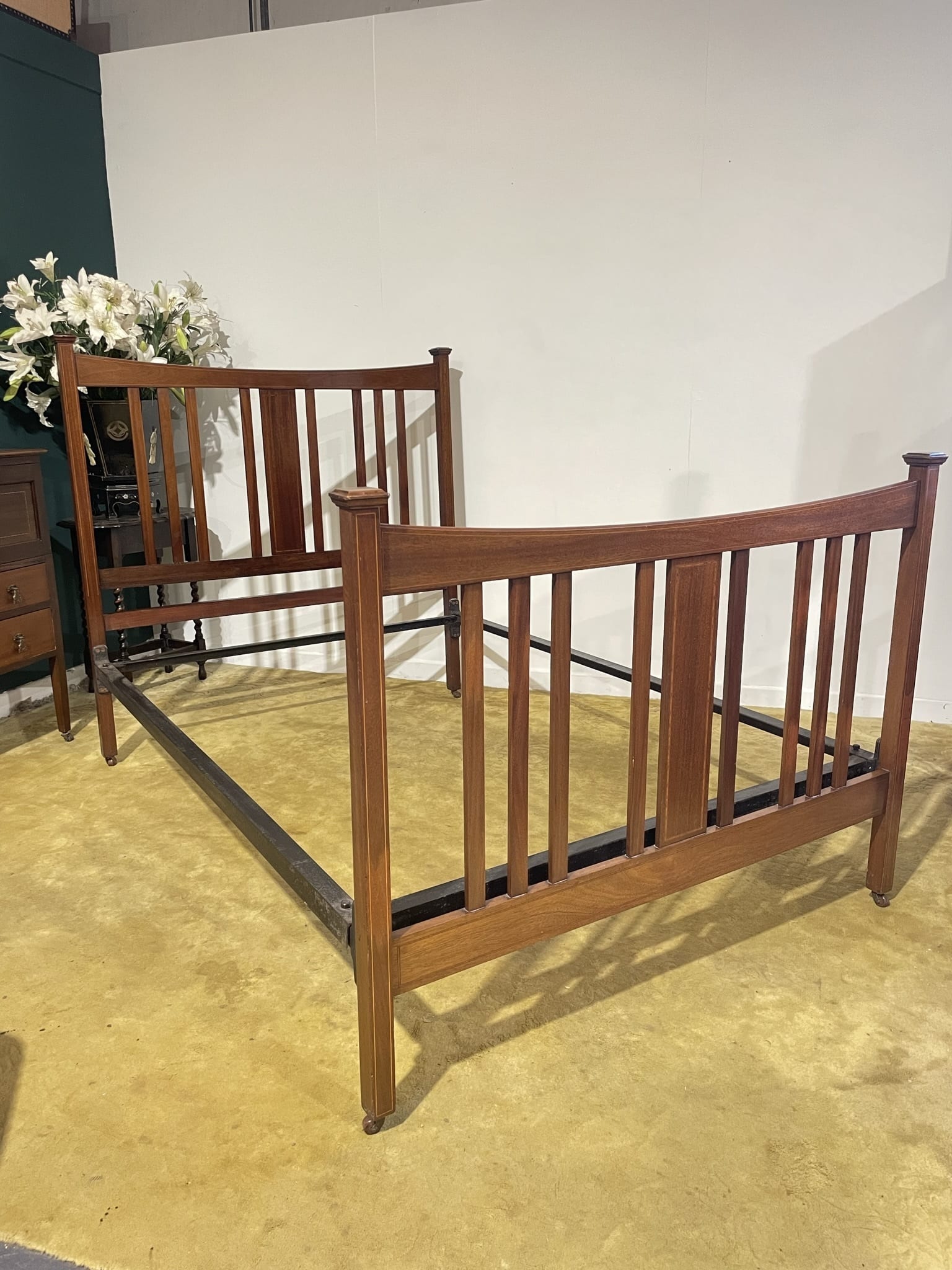 Edwardian Inlaid Bed Stead