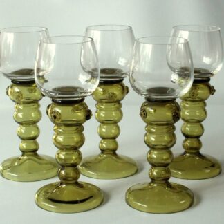 1950s - 5 large mouthblown Roemer wine glasses as a set - Vintage